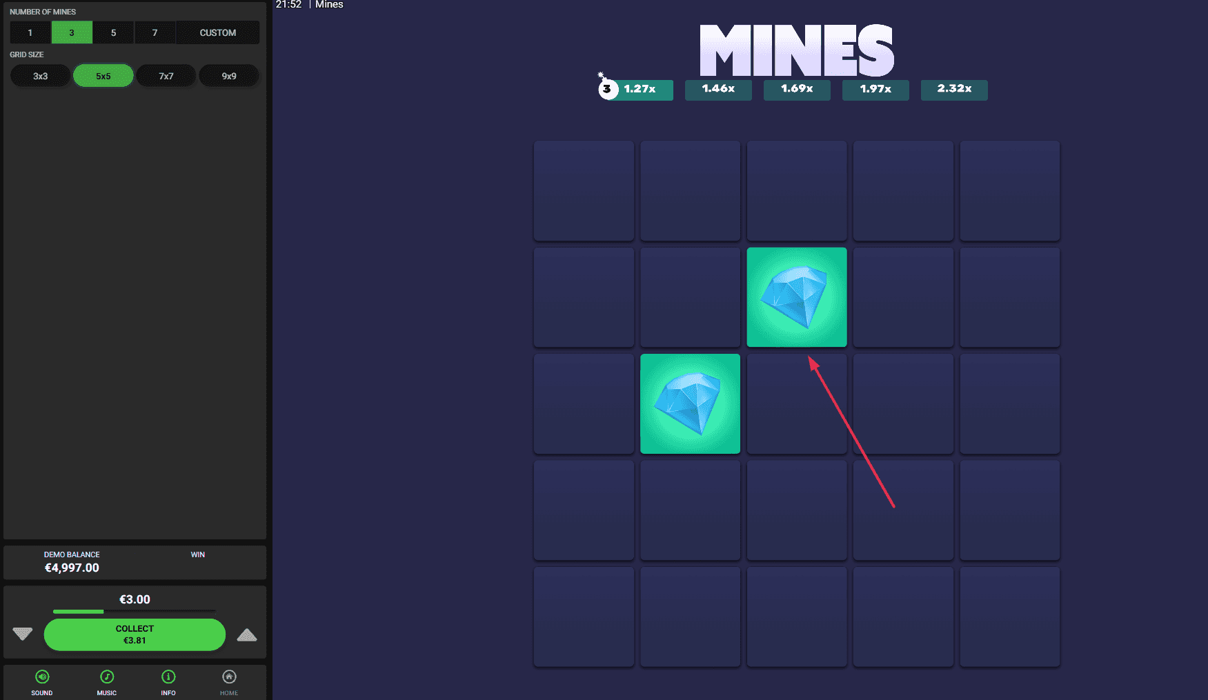 Start Picking Cells in Mines Dare 2 Win