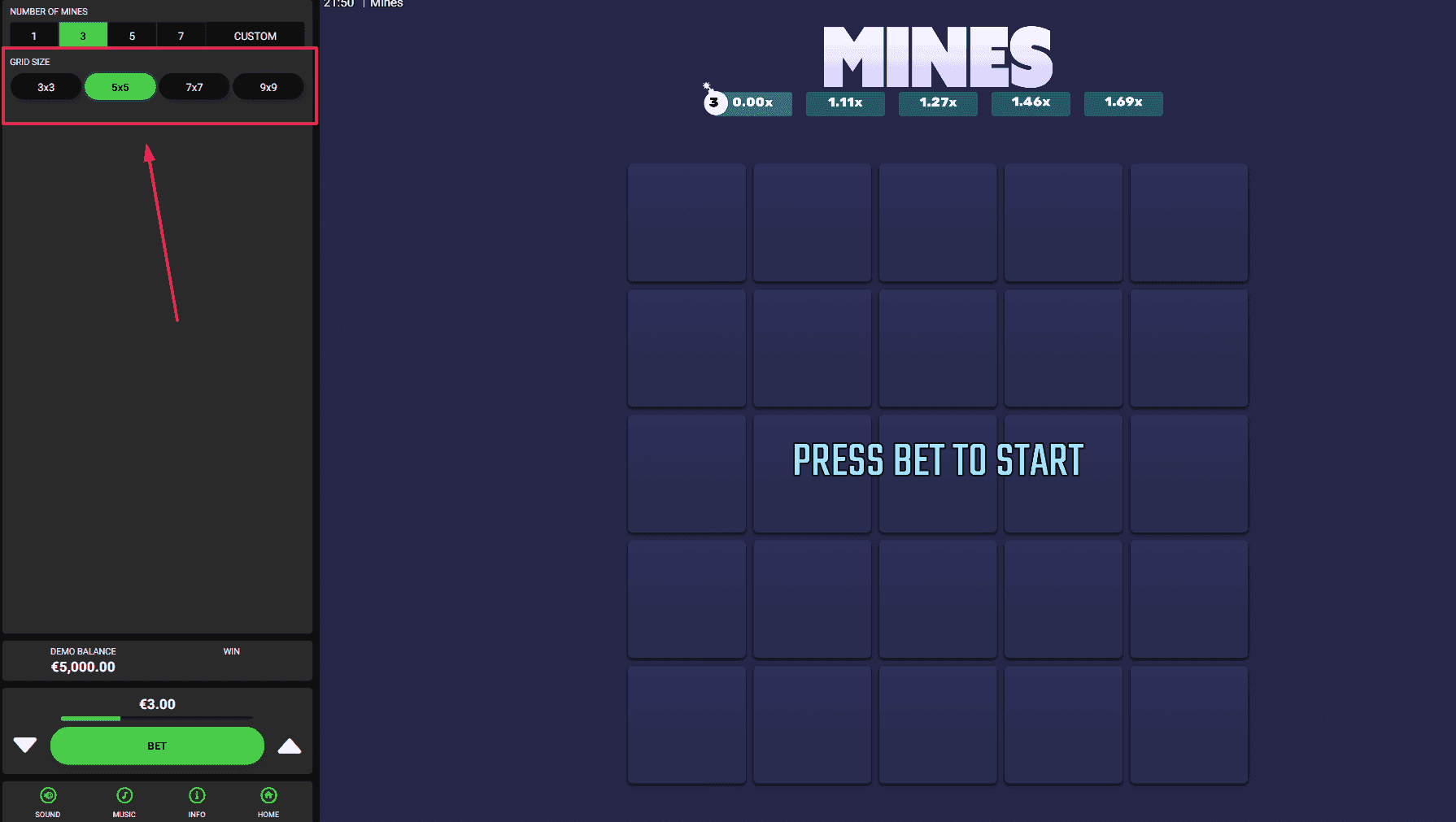 Choose Your Grid Size